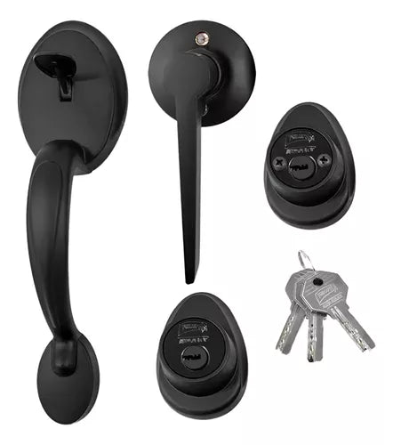 Cerradura Puerta Principal Phillips MX6649 Venecia-Tampico Negra