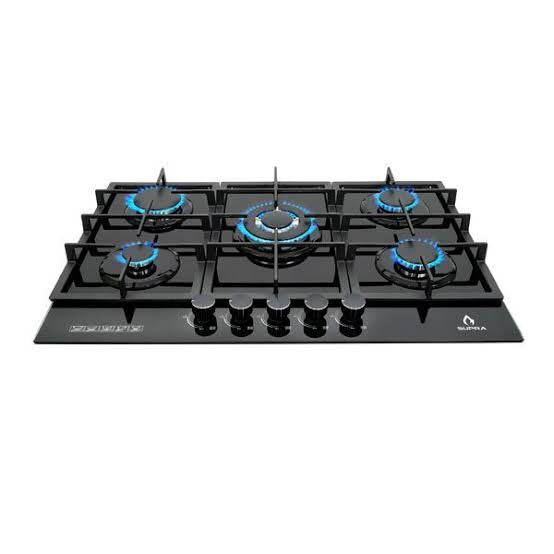 Parrilla de Gas 5 Quemadores 76cm Cristal Negro 5Q-PG-76 SUPRA miniatura 2